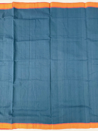 Handwoven Mangalgiri Cotton Saree | Blue | Gold Zari | Handwoven | Ships from California